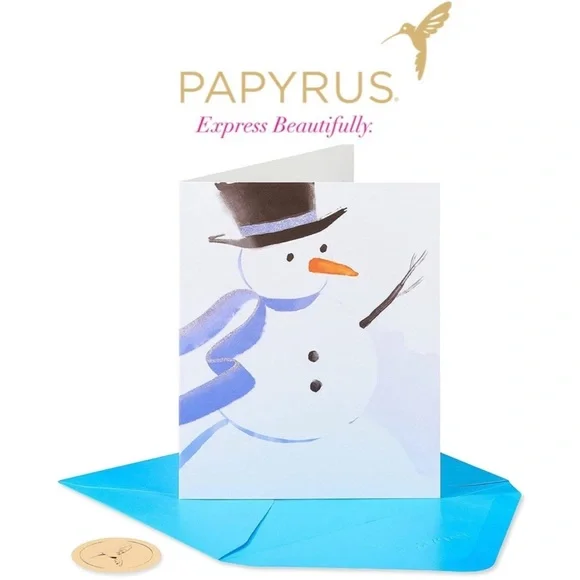 NEW Papyrus Christmas Cards Snowman Painterly 20 Pack & Coordinating Envelopes - Picture 2 of 7